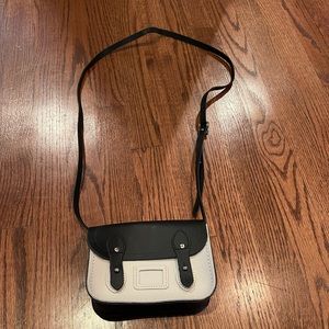 The Cambridge Satchel Company Small Crossbody in Black and White